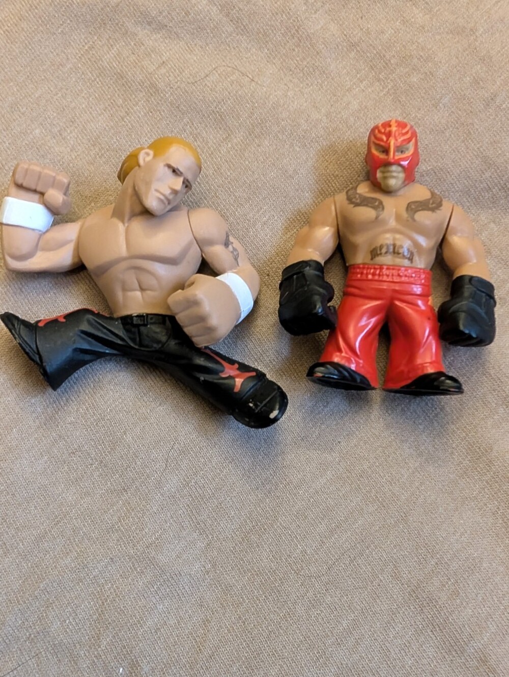 Wrestler Action Figures Set - Red & Black Figures
